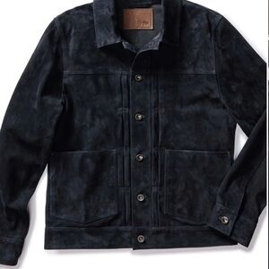 Men's Dark Navy Suede Jacket